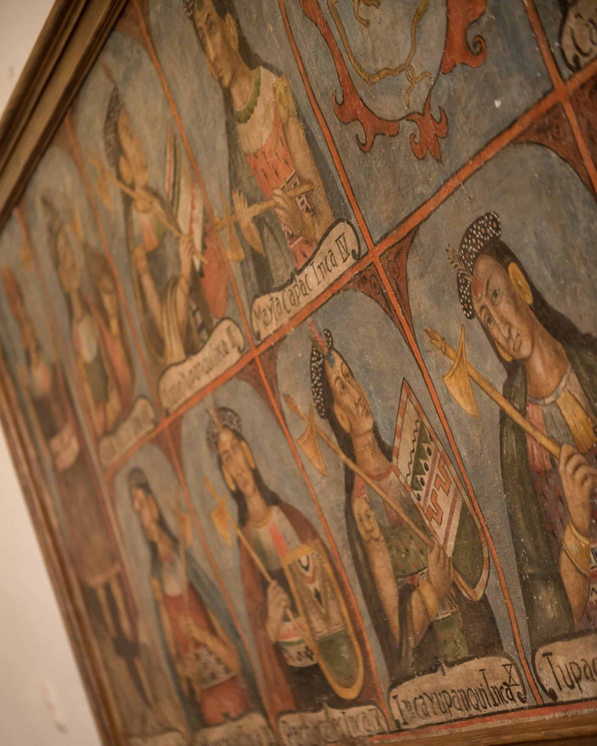 Mural con antiguos emperadores incas